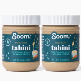 Soom Foods Premium Tahini - 100% Roasted Sesame Seed Paste (11oz, 2 Pack) | Creamy, Vegan & Nut-Free Butter for Hummus, Sauces & Baking