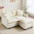 50" Cloud Modern Loveseat with Ottoman - Small Space L-Shaped Apartment Sofa, Chenille Upholstery & Removable Washable Cover, 8834-Beige