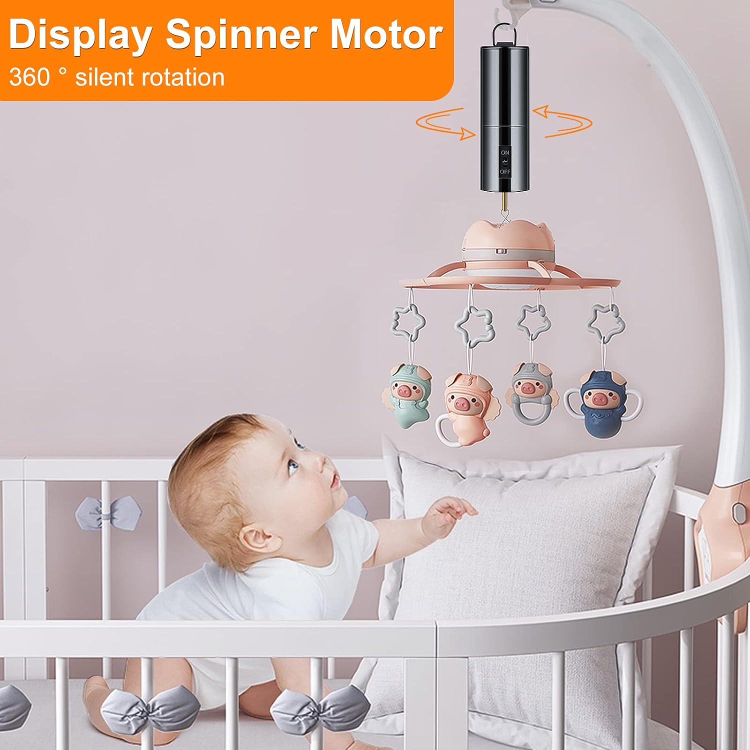 2 Pack Battery Operated Wind Spinner Motors – 24 RPM Rotating Motor for Hanging Ornament Displays, Wind Chimes, and Mobiles (Battery Not Included)