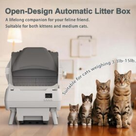 Smart Self-Cleaning Cat Litter Box with App Control - Open Design, Odor-Free & Anti-Pinch for Kittens & Medium Cats