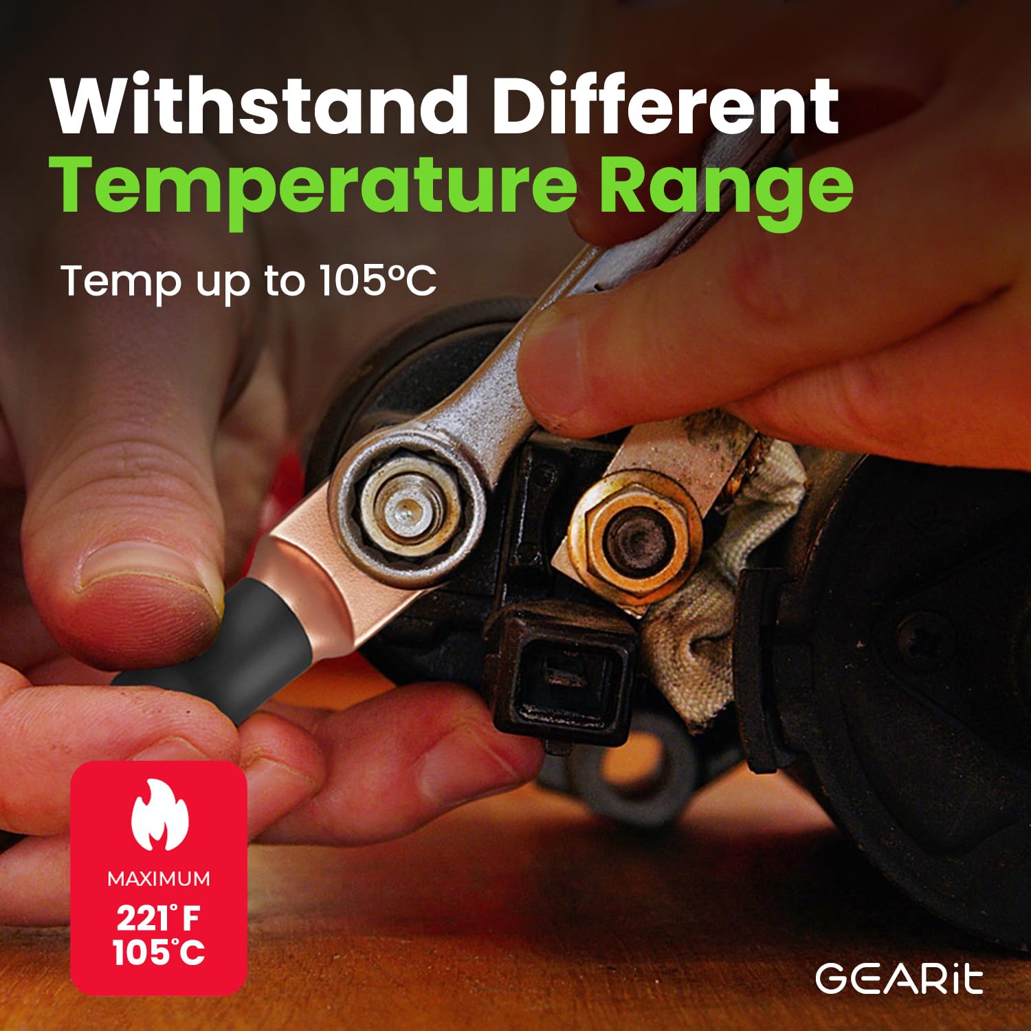 GEARit 1/0 Gauge AWG CCA Power Wire - 10 Feet Red Translucent Copper Clad Aluminum Cable for Car Audio, Battery Ground, Amps, RV & Electrical Wiring