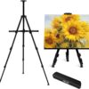 AROIC Professional Aluminum Art Easel - Adjustable 17-66 Inch Portable Artist Tripod Stand for Tabletop & Floor Painting