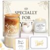 Gratitude Deluxe Gift Box for Women - Thank You Appreciation Gift Set with 18oz Glass Cup, Soy Candle, Bath Bomb, Scented Soap & Greeting Card - Best Coworker, Teacher, Nurse, Employee & Birthday Gift Ideas
