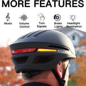 ASIEVIE Smart Bike Helmet with Bluetooth Speakers, Auto Brake Warning Light & Turn Signals - Lightweight Cycling Safety Gear for Adults