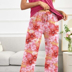 Ekouaer Women's Pajama Sets - Ultra-Soft Short Sleeve Sleepwear Lounge Set with Long Pants