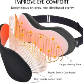 YFONG Heated Eye Mask for Dry Eyes - Electric Warm Compress with 3 Heat Settings & Auto Timer, Washable USB Eye Mask for Migraines, Stye, Blepharitis, and Eye Strain Relief