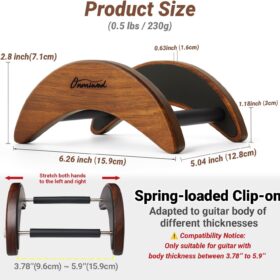 Omniwod Portable Solid Wood Acoustic Guitar Stand – Self-Standing Clip-On Floor Holder with Silent Safety, Compact & Lightweight for Classical & Folk Guitars