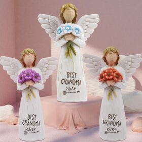 AUKEST Sculpted Grandma Figurine - Heartwarming Hand-Painted Resin Statue, Perfect First Time Grandma, Birthday, Mother's Day, or Christmas Gift & Home Décor Accent