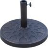 Outsunny 18 Inch Heavy Duty Resin Umbrella Base - 26lb Weighted Patio Stand with Decorative Bronze Finish & Universal Dual Pole Fit