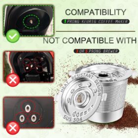 NESSUS 2-Pack Reusable K Cup Pods for Keurig 1.0 | Refillable Stainless Steel Coffee Filters with Safety Handle & Scoop | Eco-Friendly Universal Replacement for K-Classic, K-Mini, K-Express (Not for 2.0)