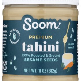 Soom Foods Premium Whole Sesame Tahini - 11 Ounce Jar of Roasted Sesame Paste for Hummus, Sauces, and Baking