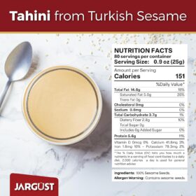 Premium Bulk Turkish Tahini Paste – 4.4lb (2kg) for Dubai Chocolate, Hummus, and Gourmet Cooking – Vegan, Non-GMO