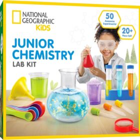 National Geographic Ultimate Junior Chemistry Set – 50 Experiments & 20+ Lab Tools for Kids Ages 4+