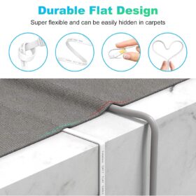 Folishine Flat Cat 6 Ethernet Cable 25 ft – High Speed White Internet Cord with RJ45 Connectors, Slim LAN Network Patch Wire for Router, Modem, PS4, and PC (Faster than Cat5e)