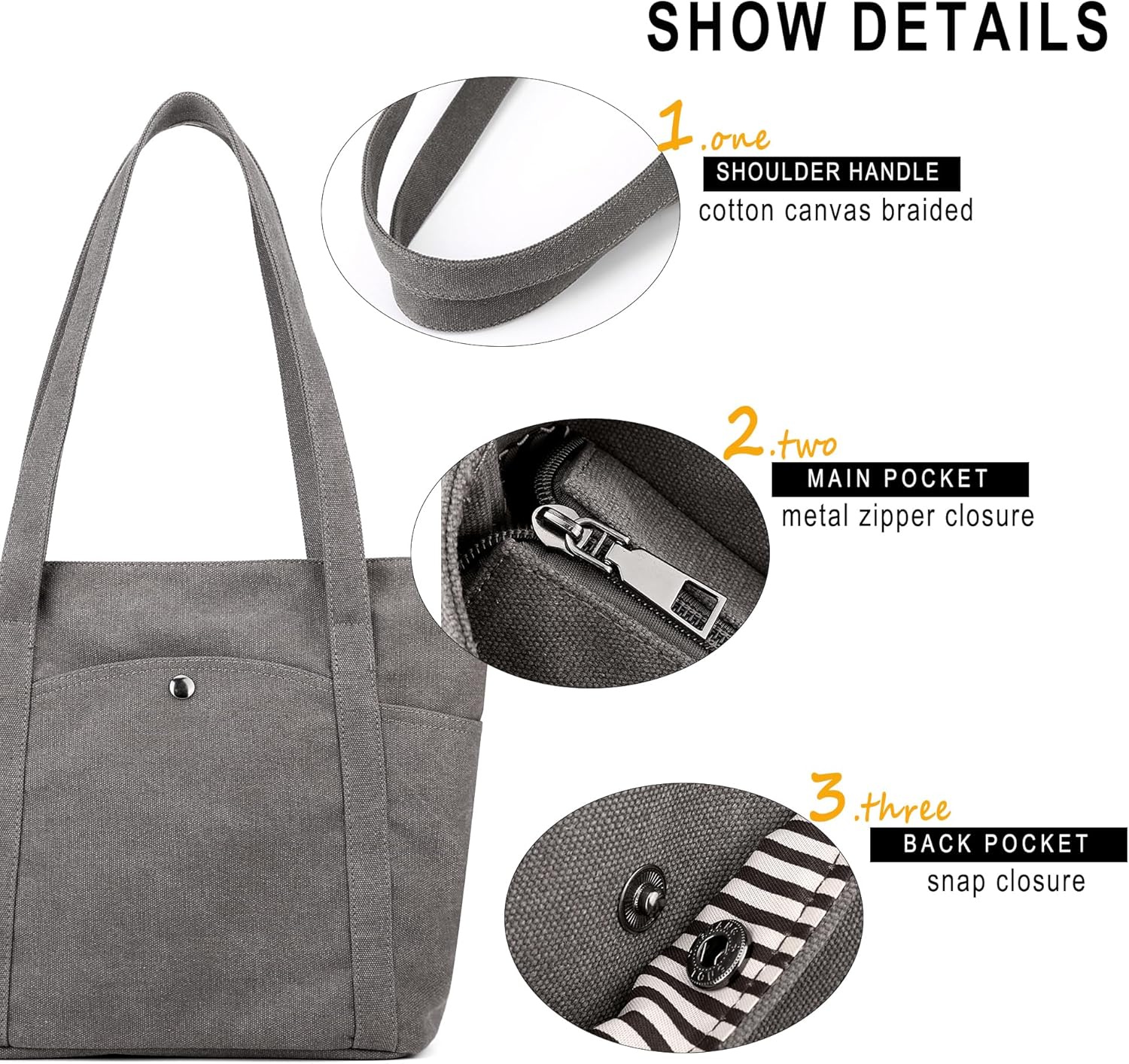 DOURR Women's Retro Heavy-Duty Canvas Bucket Tote - Multi-Pocket Work Shoulder Handbag