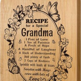 Grandma Gifts Bamboo Cutting Board – Unique Birthday, Christmas & Stocking Stuffer Idea for Nana, Mimi, Grammy & Granny