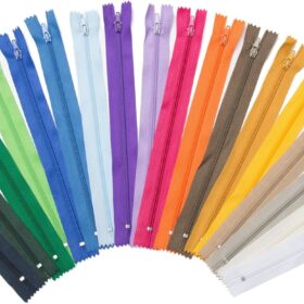YAKA 60-Pack 9 Inch Nylon Coil Zippers for Sewing – Bulk Assorted Colors for DIY Crafts, Bags, and Garment Repair
