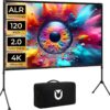 ULTIMEA Photon 120 ALR Projector Screen with Stand - 120 inch 4K Portable Silver Screen, 80% Ambient Light Rejection for Outdoor Daytime & Home Theater, Easy Assembly