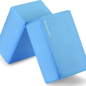 FitVids High Density Yoga Blocks - 9" x 6" x 4" Foam Bricks for Support, Balance & Stretching - Non-Slip & Durable (Set of 2)