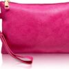 K.E.J. Women's Premium Leatherette Clutch Wallet – Compact Wristlet Purse with Zipper Closure for Daily Essentials