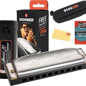Hohner Special 20 Diatonic Harmonica - Key of C, Value Bundle with Zippered Case, Instruction Book & Polishing Cloth