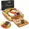 SMIRLY Premium Bamboo Charcuterie Board Set - Extra Large Wooden Serving Tray with Cutlery & Bowls - Unique Housewarming, Wedding, & Hostess Gift Idea