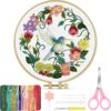 TINDTOP Hummingbird Embroidery Kit for Beginners & Adults – Complete DIY Cross Stitch Set with Hoop, Thread, Needles & Instructions