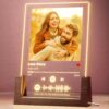 Personalized Spotify Song Plaque with Photo - Custom Acrylic Picture Frame Light, Unique Anniversary Birthday Valentines Day Gift for Boyfriend Girlfriend Couple