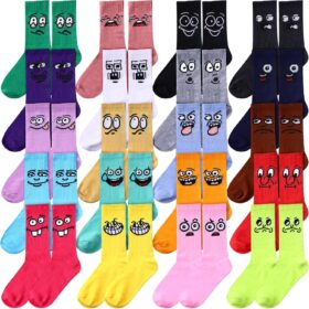 Cuffbow 20-Pack Women's Novelty Crew Socks – Soft Cotton Funny Face & Expression Socks