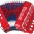 Woodstock 7-inch Kids Accordion - Beginner Musical Instrument for Toddlers & Children, Red with 10 Keys, Includes Songbook