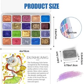 CraftyManor 20-Color Shimmer & Metallic Watercolor Paint Set – Mini Forestry Series with Pearlescent Mica for Journaling, Calligraphy & Mixed Media