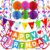 FECEDY Complete Happy Birthday Decoration Kit: Includes Honeycomb Balls, Confetti Garland, Triangle Bunting & Swirl Streamers for Kids & Adults Party Supplies