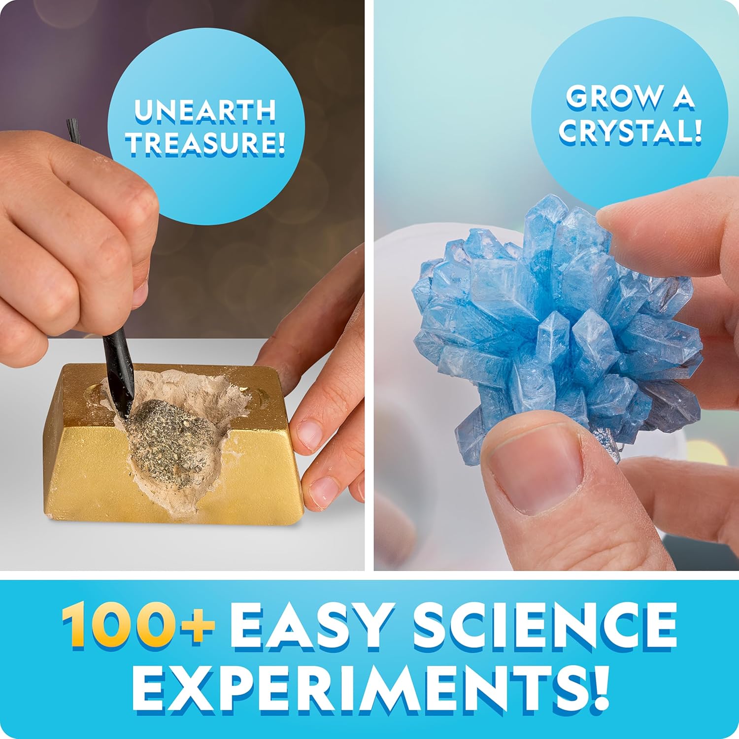 NATIONAL GEOGRAPHIC Earth Science Kit: 100+ Experiments – Grow Crystals, Erupt Volcanoes & Dig for Rocks – Ultimate STEM Learning Gift for Kids