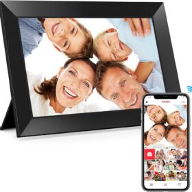 BIGASUO 10.1 Inch WiFi Digital Picture Frame - Frameo Certified, 32GB Storage, 1280x800 IPS Touch Screen for Photos & Videos, Instant Sharing from App, Ideal Gift for Parents & Grandparents