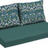 Arden Gracie Outdoor Loveseat Cushion Set – 48x24 Water Repellent & Fade Resistant Patio Seating (Sapphire Aurora Blue Damask)