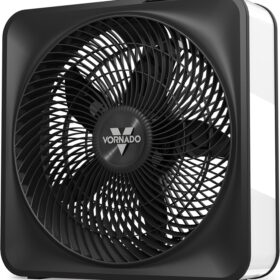 Vornado Model 80 High Velocity Box Fan – 5-Speed Electric Air Circulator with Removable Grille, Powerful Whole Room Cooling for Home, Ice White