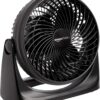 Amazon Basics 11-Inch Portable Air Circulator Fan – 3-Speed Electric Fan for Bedroom, Home & Office Desk with 90° Tilt Head, 35W (Black)