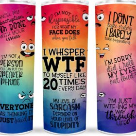 Debra Dale Designs 20oz Stainless Steel Insulated Tumbler - Vacuum Insulated Travel Mug with Lid and Straw - Funny Sarcastic 'WTF' Coffee Cup Gift for Women, Men & Coworkers