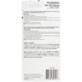 Permatex 80050 Clear RTV Silicone Adhesive Sealant - 3 oz Tube, Multi-Purpose Waterproof & Flexible Gasket Maker for Automotive, Marine & Home Repair
