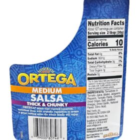 Ortega Medium Thick & Chunky Salsa – Restaurant Style 135 oz (8 lb 7 oz) Bulk Value Jar