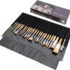 Premium 25-Piece Artist Paint Brush Set with Canvas Bag – Professional Nylon Bristles for Acrylic, Oil, Watercolor & Gouache – Ergonomic Birch Wood Handles