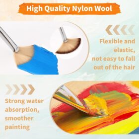 Premium 25-Piece Artist Paint Brush Set with Canvas Bag – Professional Nylon Bristles for Acrylic, Oil, Watercolor & Gouache – Ergonomic Birch Wood Handles