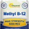 aSquared Nutrition Vitamin B12 - 5000mcg Methylcobalamin - 120 Tablets (4-Month Supply) - Max Strength Energy, Brain & Heart Support