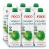 FOCO Organic Coconut Water, 33.8 Fl Oz (Pack of 6) – Pure, Non-GMO Hydration