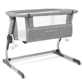Baby Delight Beside Me Dreamer Bassinet & Bedside Sleeper | 6-Height Adjustable, Breathable Mesh, Charcoal Tweed