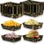 24-Pack Black & Gold 2026 New Year's Eve Party Food Trays - Disposable Paper Snack Boats for Hot Dogs, Tacos, Fries & Popcorn
