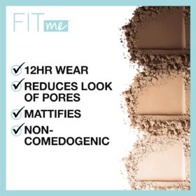 Maybelline Fit Me Matte + Poreless Pressed Face Powder – Translucent Setting Powder for Shine Control, 1 Count