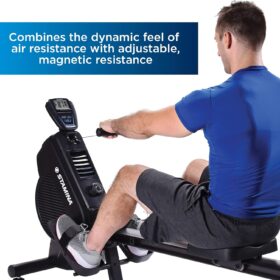 Stamina Dual Air & Magnetic Resistance Rowing Machine with Smart Fitness App & LCD Monitor