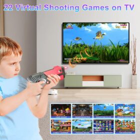 Leyoutime Plug & Play TV Video Game Console with 100+ Games, AR Shooting Gun & 2 Wireless Controllers - Educational & Active Gaming Gift for Kids & Adults