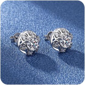 925 Sterling Silver Round Cut Diamond Stud Earrings for Women - Classic 1/2 TCW Jewelry Gift for Her